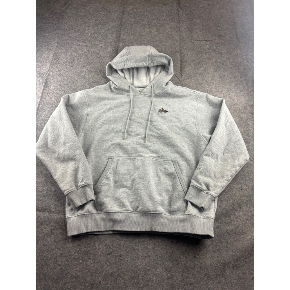 Merrell Mens L Gray Organic Cotton Blend Hiking Boot Patch Hoodie Gorp Granola